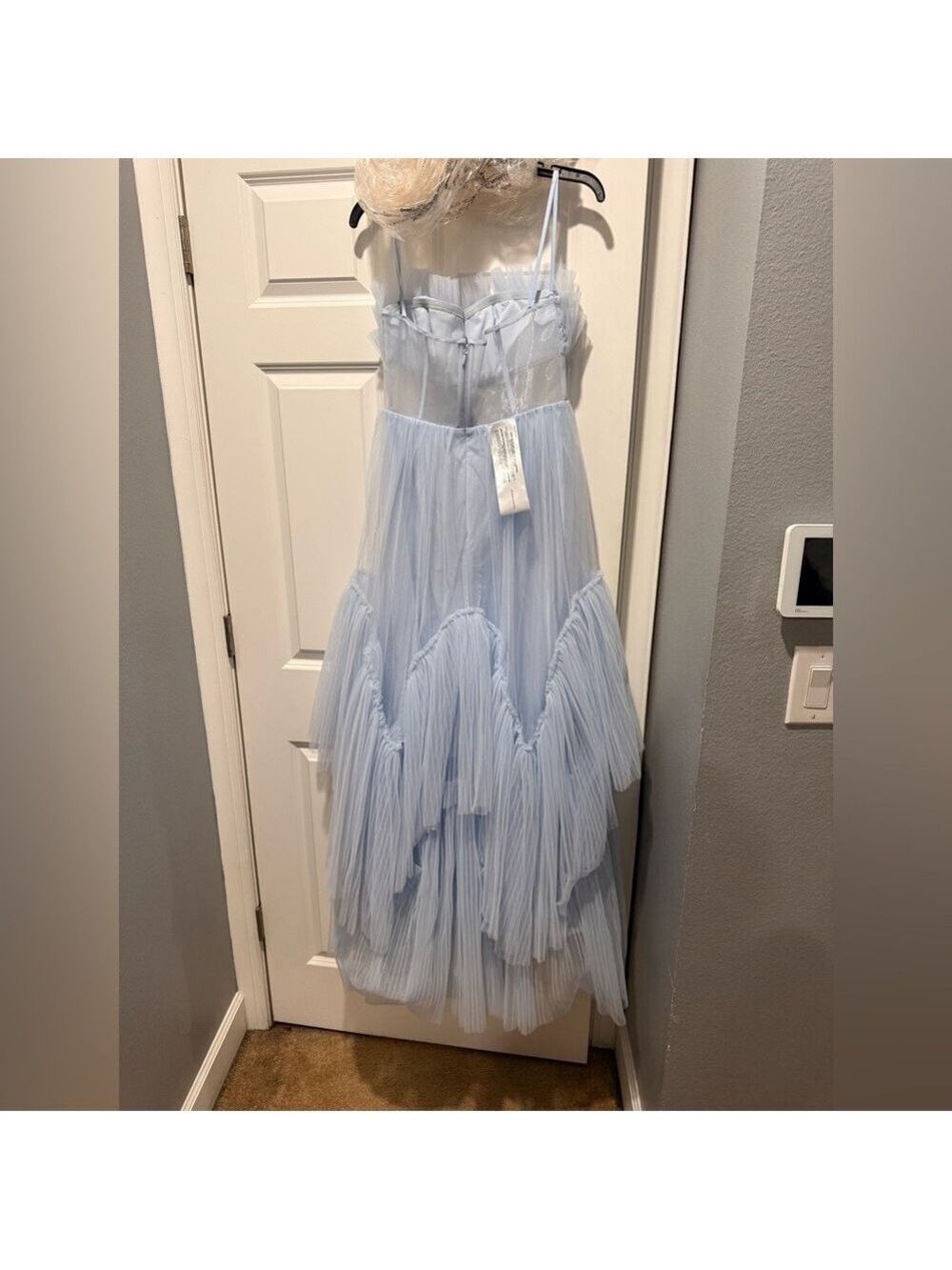 Elegant Light Blue Women's Dress - Picture 7 of 8